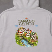 Tanago Cat Club タナゴ釣り 和竿 小川 猫 パーカー | バックプリント