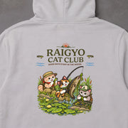 Raigyo Cat Club 雷魚 ライギョ 釣り 猫 アウトドア パーカー | バックプリント