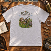 Raigyo Cat Club 雷魚 ライギョ 釣り 猫 アウトドア Tシャツ | バックプリント