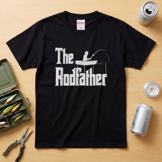 「The Rodfather」ゴッドファーザー パロディ 釣り Tシャツ - 釣り 服 | CASTMODE