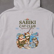 Sabiki Cat Club サビキ釣り 猫 キャンプ アウトドア パーカー | バックプリント