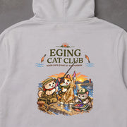 Eging Cat Club エギング アオリイカ 猫 アウトドア パーカー | バックプリント
