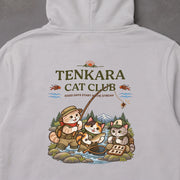 Tenkara Cat Club テンカラ 渓流 毛鉤 猫 パーカー | バックプリント