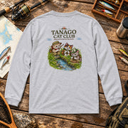 Tanago Cat Club タナゴ釣り 和竿 小川 猫 ロンT | バックプリント