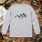 Squid Eging Fishing Art エギを追うイカデザイン | 長袖Tシャツ | バックのみプリント