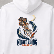 Night Eging  月夜のエギング「NIGHT EGING」 パーカー フーディ｜バックプリント