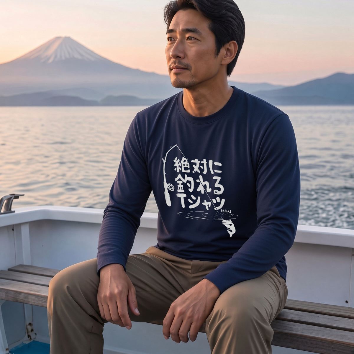 絶対に釣れるTシャツ | おもしろ 釣り 筆文字 パロディ イラスト ネタ 長袖Tシャツ【釣り雑貨・フィッシング・カジュアル・ギフトに最適】