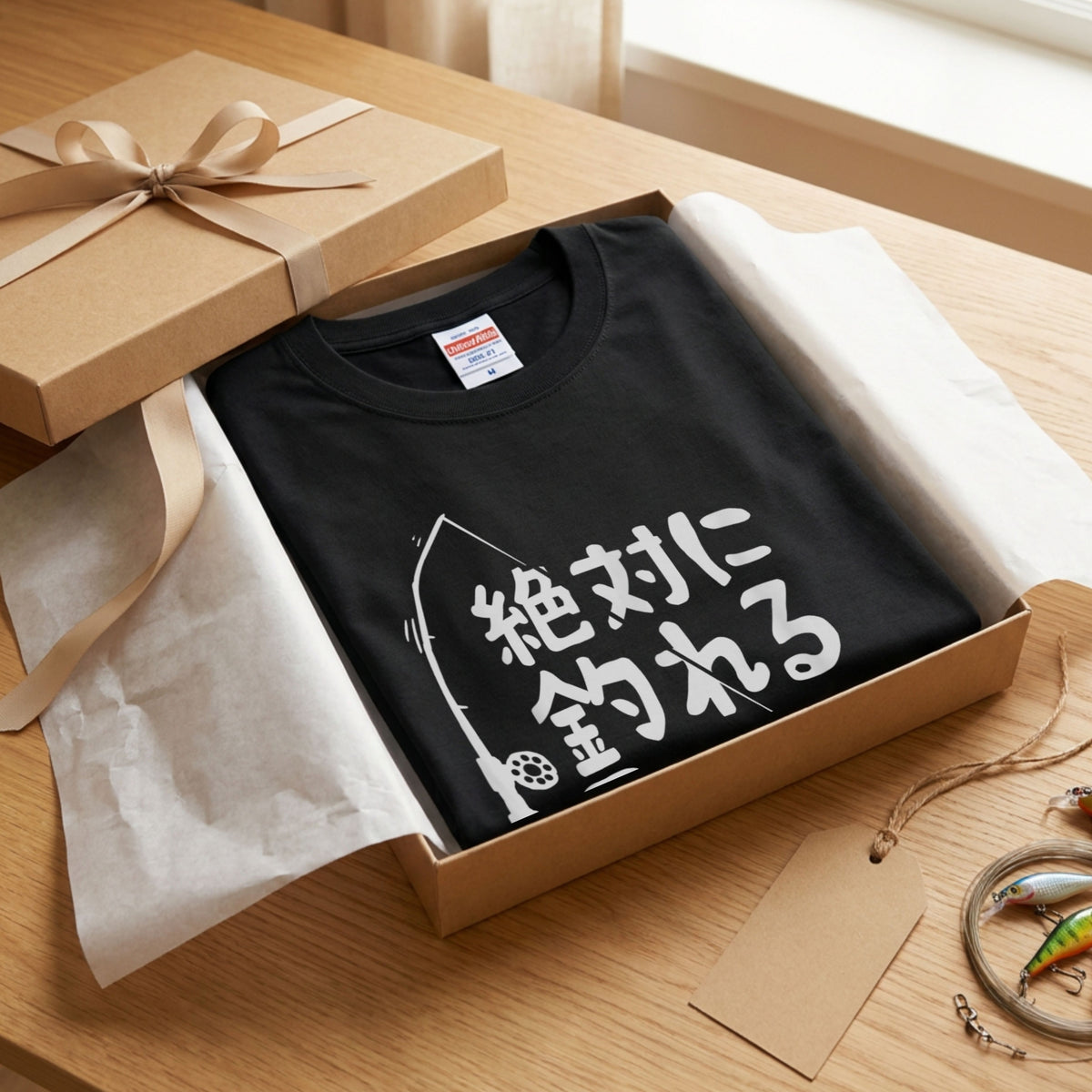 絶対に釣れるTシャツ | おもしろ 釣り 筆文字 パロディ イラスト ネタ 長袖Tシャツ【釣り雑貨・フィッシング・カジュアル・ギフトに最適】