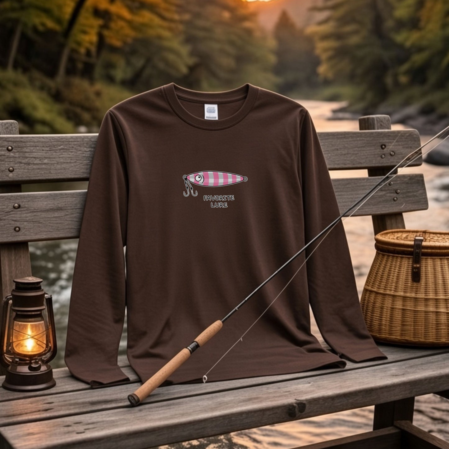 FAVORITE LURE | メタルジグ ジギング ルアー 釣り かわいい ポップ イラスト グラフィック 長袖Tシャツ【釣り雑貨・海釣り・カジュアル・ギフトに最適】