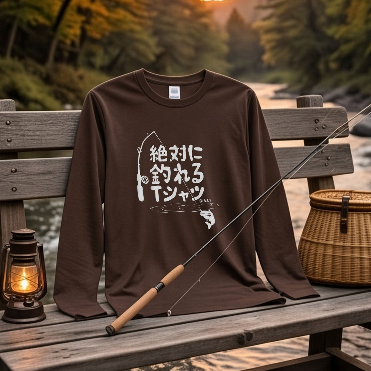 絶対に釣れるTシャツ | おもしろ 釣り 筆文字 パロディ イラスト ネタ 長袖Tシャツ【釣り雑貨・フィッシング・カジュアル・ギフトに最適】