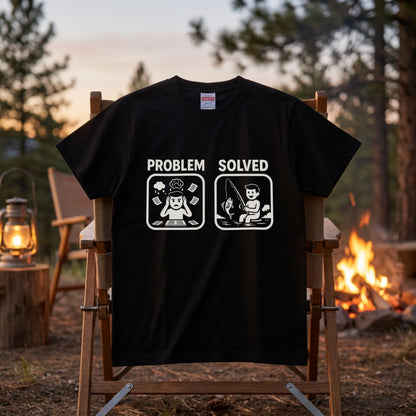 PROBLEM SOLVED 釣り Tシャツ | ストレス解消・釣り好き・バス釣り・おもしろ・フィッシング・アウトドアに人気