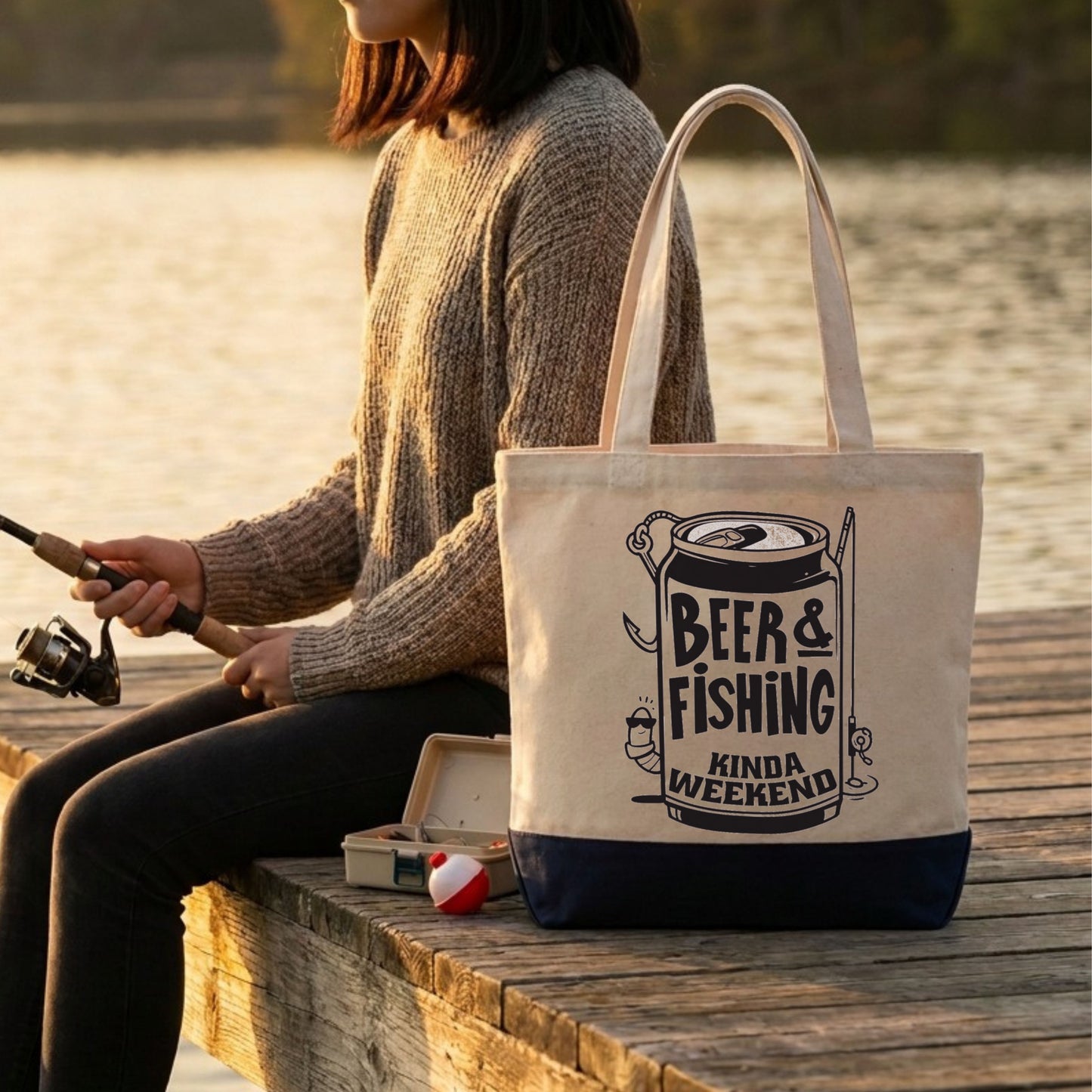 【BEER & FISHING】キャンバストートバッグ | CASTMODE