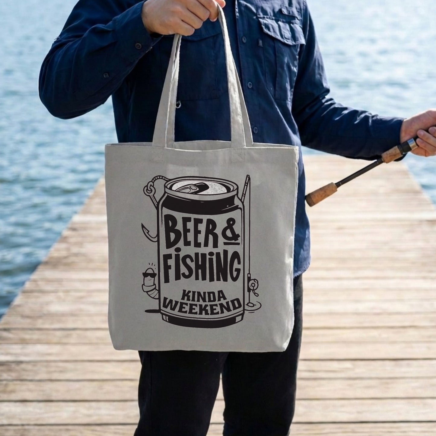 【BEER & FISHING】キャンバストートバッグ | CASTMODE