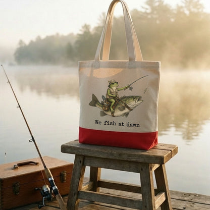 【WE FISH AT DAWN】キャンバストートバッグ | CASTMODE
