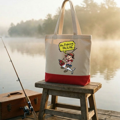 【NO FISHING, NO LIFE.】キャンバストートバッグ | CASTMODE