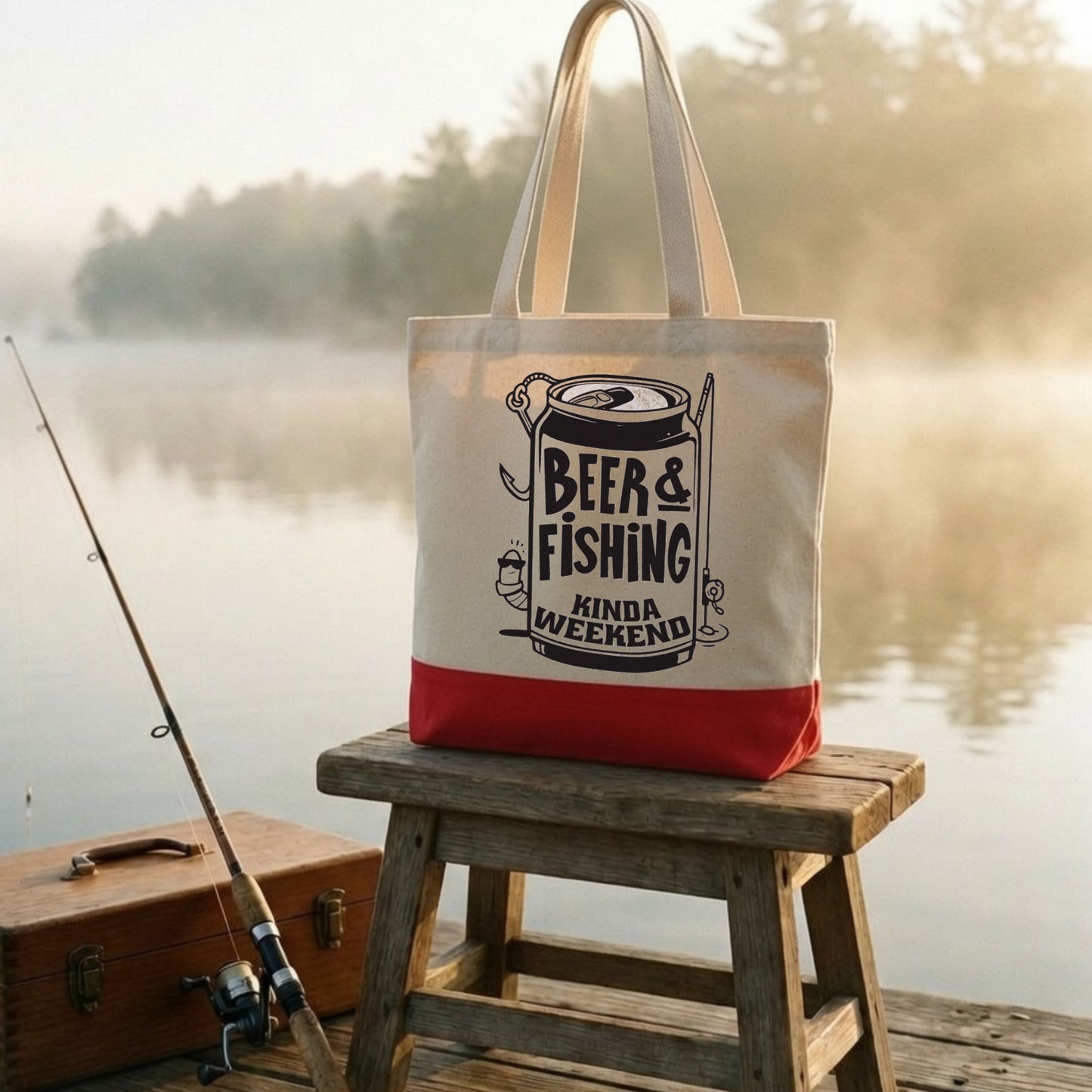 【BEER & FISHING】キャンバストートバッグ | CASTMODE