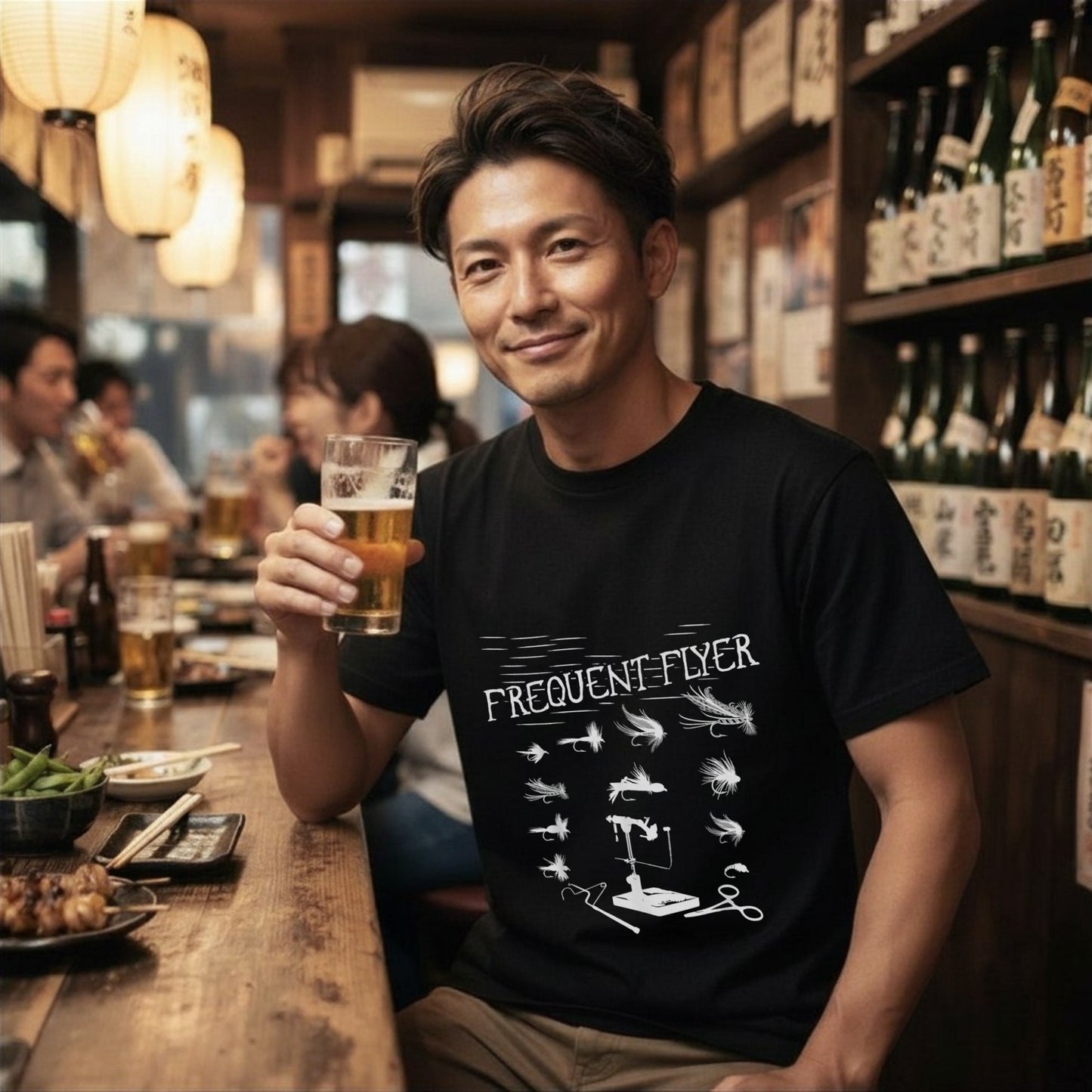 【FREQUENT FLYER】フライタイイング（毛鉤巻き）ツール黒Tシャツ | CASTMODE