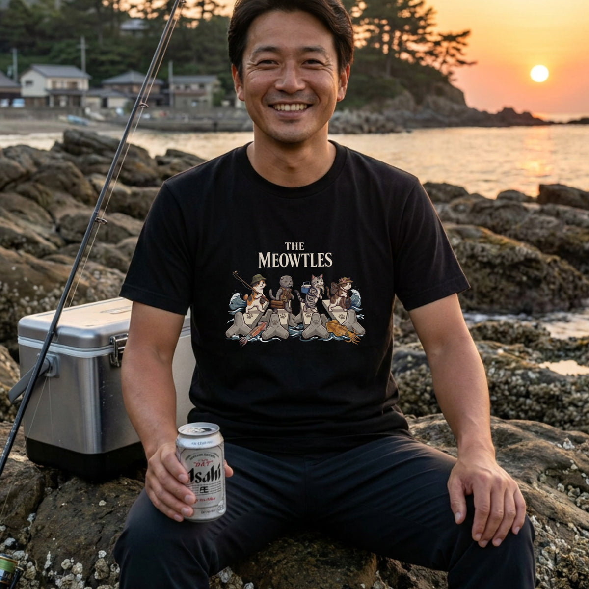 THE MEOWTLES 釣り猫 Tシャツ | CASTMODE