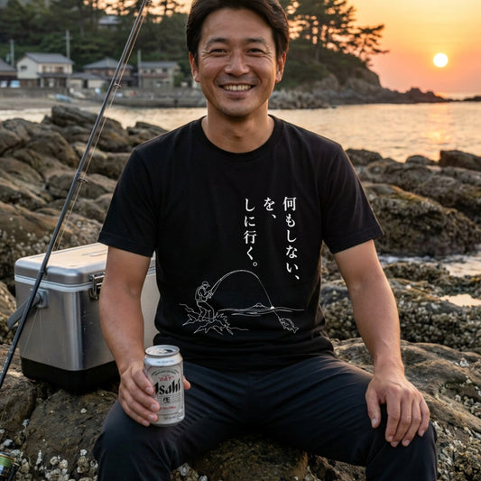 ISO FISHING | 富士山 磯釣り メジナ クロダイ 描画 Tシャツ【アングラー・釣り好き・イベント・ギフトに最適】