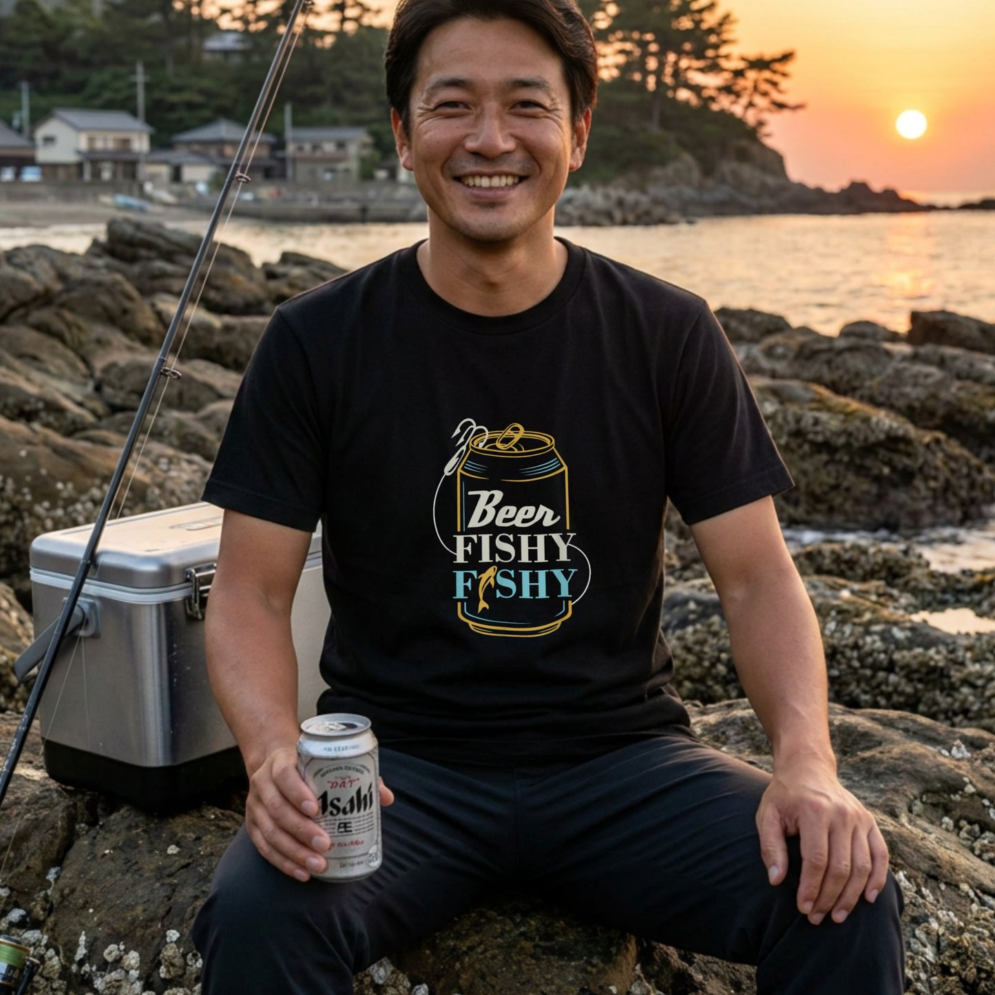 【Beer Fishy Fishy】ビールと釣りTシャツ | CASTMODE