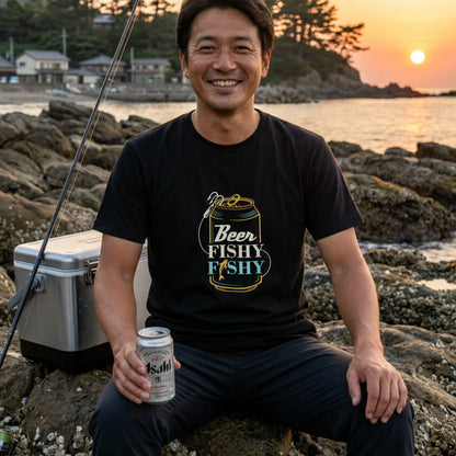 【Beer Fishy Fishy】ビールと釣りTシャツ | CASTMODE
