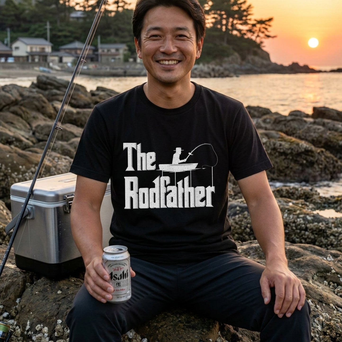 「The Rodfather」ゴッドファーザー パロディ 釣り Tシャツ - 釣り 服 | CASTMODE