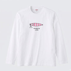 FAVORITE LURE | メタルジグ ジギング ルアー 釣り かわいい ポップ イラスト グラフィック 長袖Tシャツ【釣り雑貨・海釣り・カジュアル・ギフトに最適】