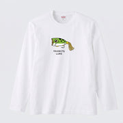 FAVORITE LURE | ポッパー ルアー 釣り かわいい ポップ イラスト グラフィック 長袖Tシャツ【釣り雑貨・バス釣り・カジュアル・ギフトに最適】