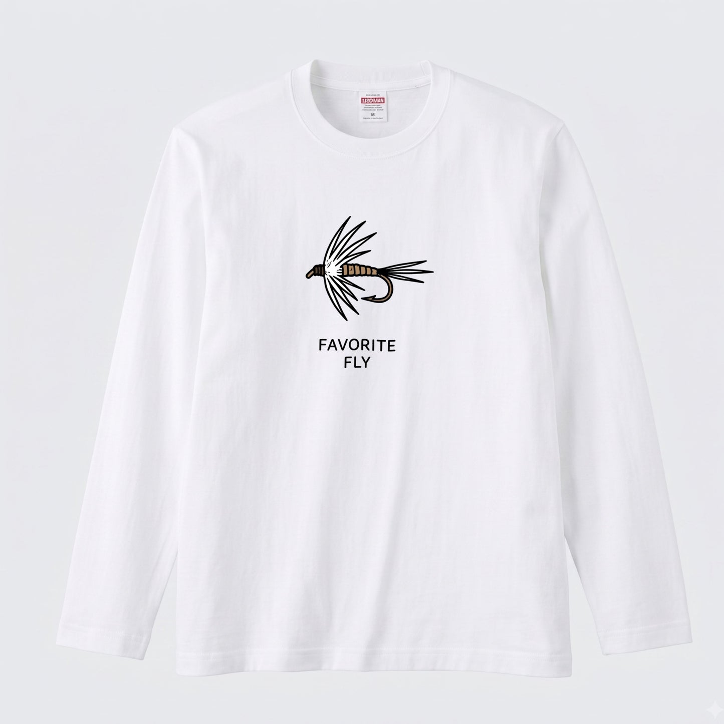 FAVORITE FLY | 釣り 毛針 ルアー イラスト ワンポイント シンプル 長袖Tシャツ【釣り男子・釣りガール・ルームウェア・ギフト】