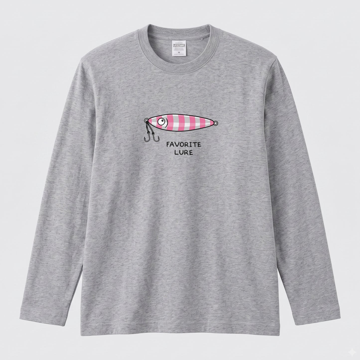 FAVORITE LURE | メタルジグ ジギング ルアー 釣り かわいい ポップ イラスト グラフィック 長袖Tシャツ【釣り雑貨・海釣り・カジュアル・ギフトに最適】