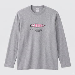 FAVORITE LURE | メタルジグ ジギング ルアー 釣り かわいい ポップ イラスト グラフィック 長袖Tシャツ【釣り雑貨・海釣り・カジュアル・ギフトに最適】