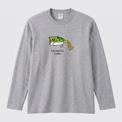 FAVORITE LURE | ポッパー ルアー 釣り かわいい ポップ イラスト グラフィック 長袖Tシャツ【釣り雑貨・バス釣り・カジュアル・ギフトに最適】