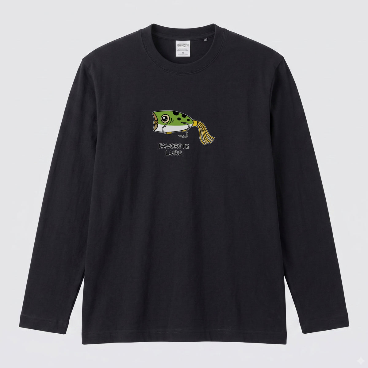 FAVORITE LURE | ポッパー ルアー 釣り かわいい ポップ イラスト グラフィック 長袖Tシャツ【釣り雑貨・バス釣り・カジュアル・ギフトに最適】