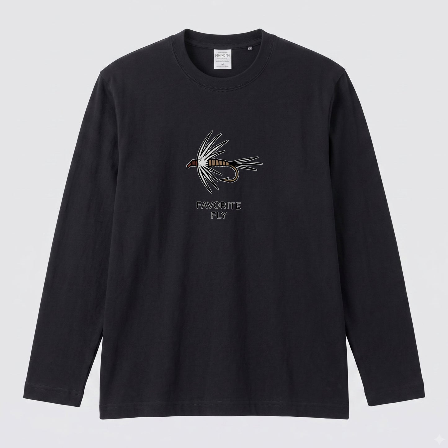 FAVORITE FLY | 釣り 毛針 ルアー イラスト ワンポイント シンプル 長袖Tシャツ【釣り男子・釣りガール・ルームウェア・ギフト】