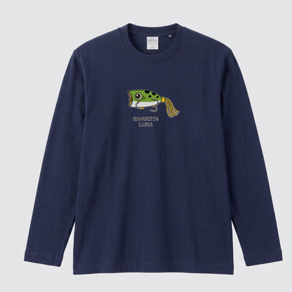FAVORITE LURE | ポッパー ルアー 釣り かわいい ポップ イラスト グラフィック 長袖Tシャツ【釣り雑貨・バス釣り・カジュアル・ギフトに最適】