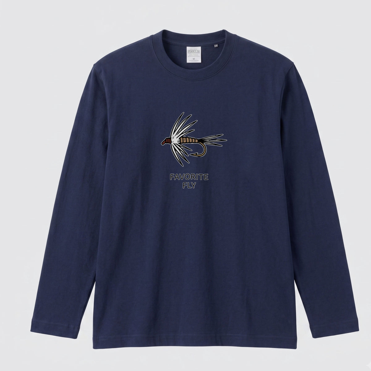 FAVORITE FLY | 釣り 毛針 ルアー イラスト ワンポイント シンプル 長袖Tシャツ【釣り男子・釣りガール・ルームウェア・ギフト】