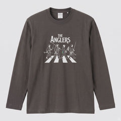 THE ANGLERS CROSSING | 釣り仲間 横断歩道 イラスト おもしろ レトロ 長袖Tシャツ【釣り好き・アングラー・釣りウェア・プレゼントに最適】