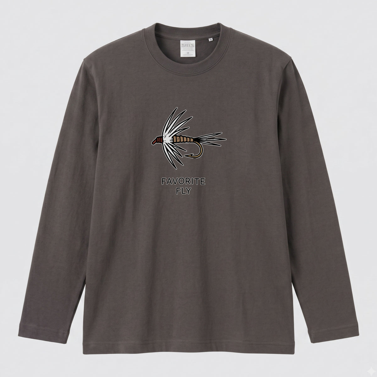 FAVORITE FLY | 釣り 毛針 ルアー イラスト ワンポイント シンプル 長袖Tシャツ【釣り男子・釣りガール・ルームウェア・ギフト】