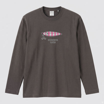 FAVORITE LURE | メタルジグ ジギング ルアー 釣り かわいい ポップ イラスト グラフィック 長袖Tシャツ【釣り雑貨・海釣り・カジュアル・ギフトに最適】