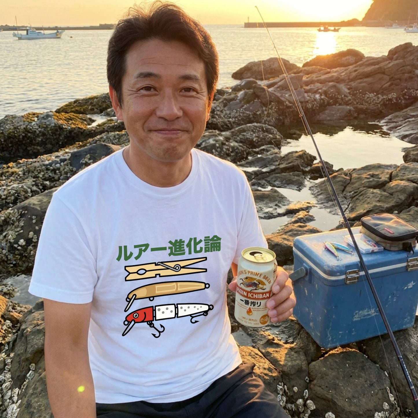 ルアー進化論 イラスト白Tシャツ | CASTMODE