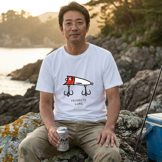 「FAVORITE LURE」レッドヘッド ポッパー Tシャツ