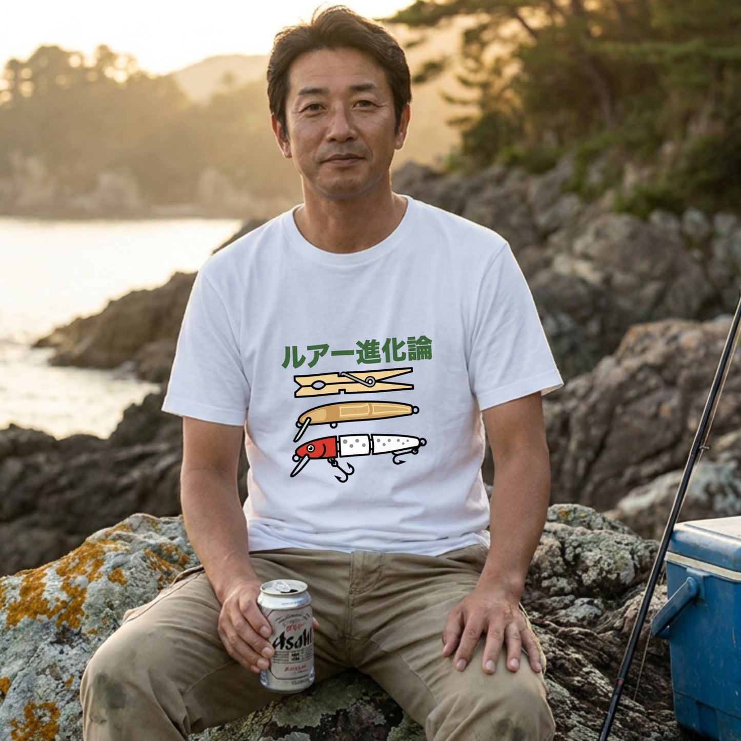 ルアー進化論 イラスト白Tシャツ | CASTMODE