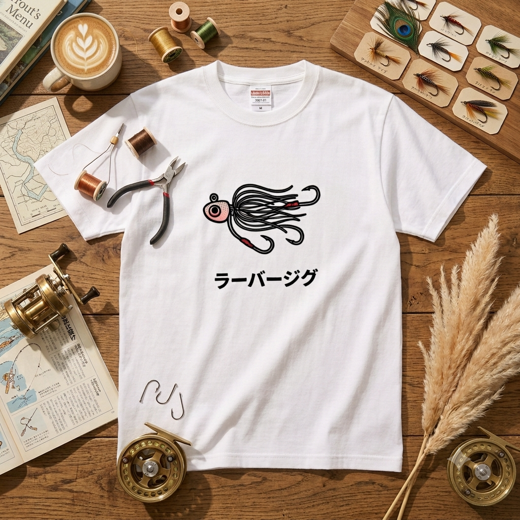 ラバージグ ルアーイラスト白Tシャツ | CASTMODE