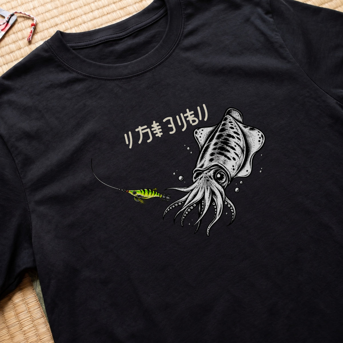 アオリイカ エギング ヒット おもしろ 釣り Tシャツ ｜フロントプリント