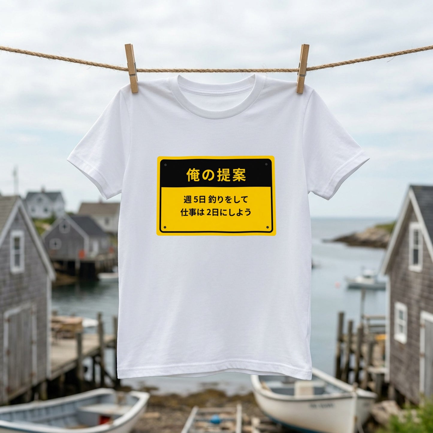 俺の提案 週5日釣りをして仕事は2日にしよう Tシャツ | 釣りバカ・バス釣り・おもしろ・ネタ・フィッシングに人気