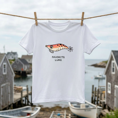 「FAVORITE LURE」 エギング エギ イラスト Tシャツ - おもしろ 釣り 服 | CASTMODE
