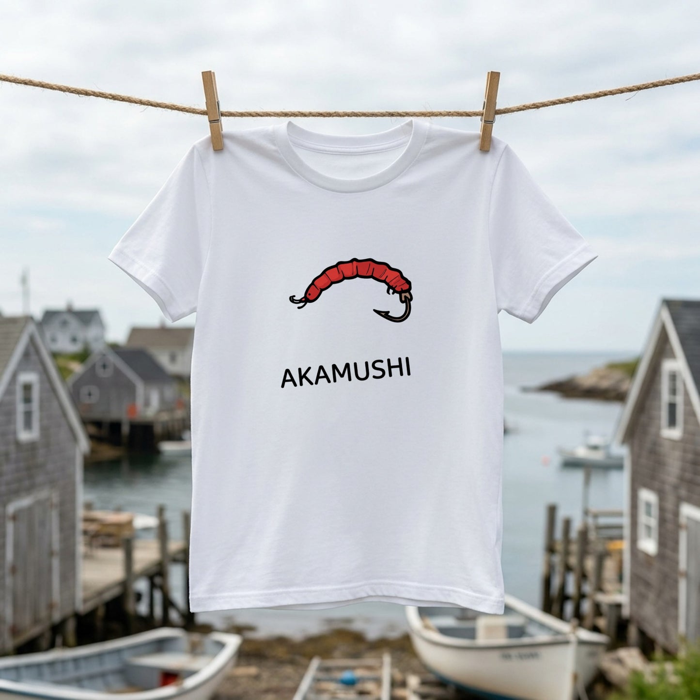 AKAMUSHI 赤虫デザイン白Tシャツ | CASTMODE