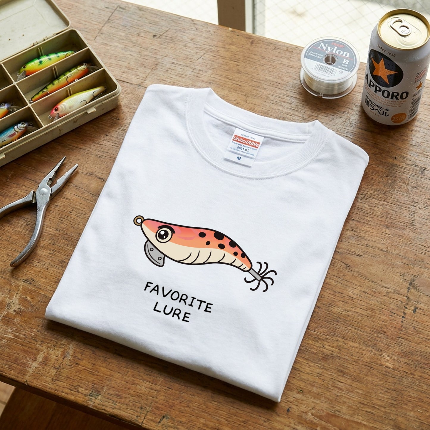 「FAVORITE LURE」 エギング エギ イラスト Tシャツ - おもしろ 釣り 服 | CASTMODE
