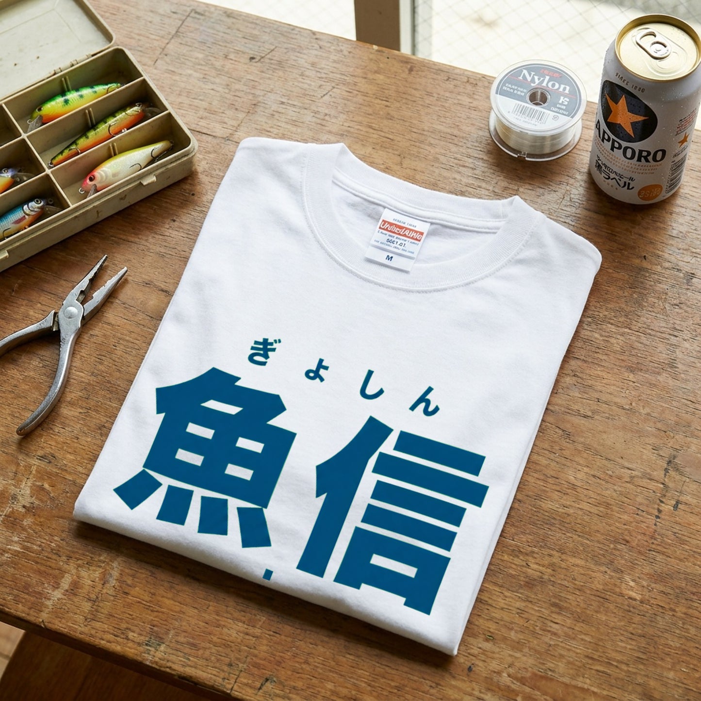 魚信（ぎょしん）Tシャツ｜アタリの一瞬を刻む胸ワンポイント | CASTMODE