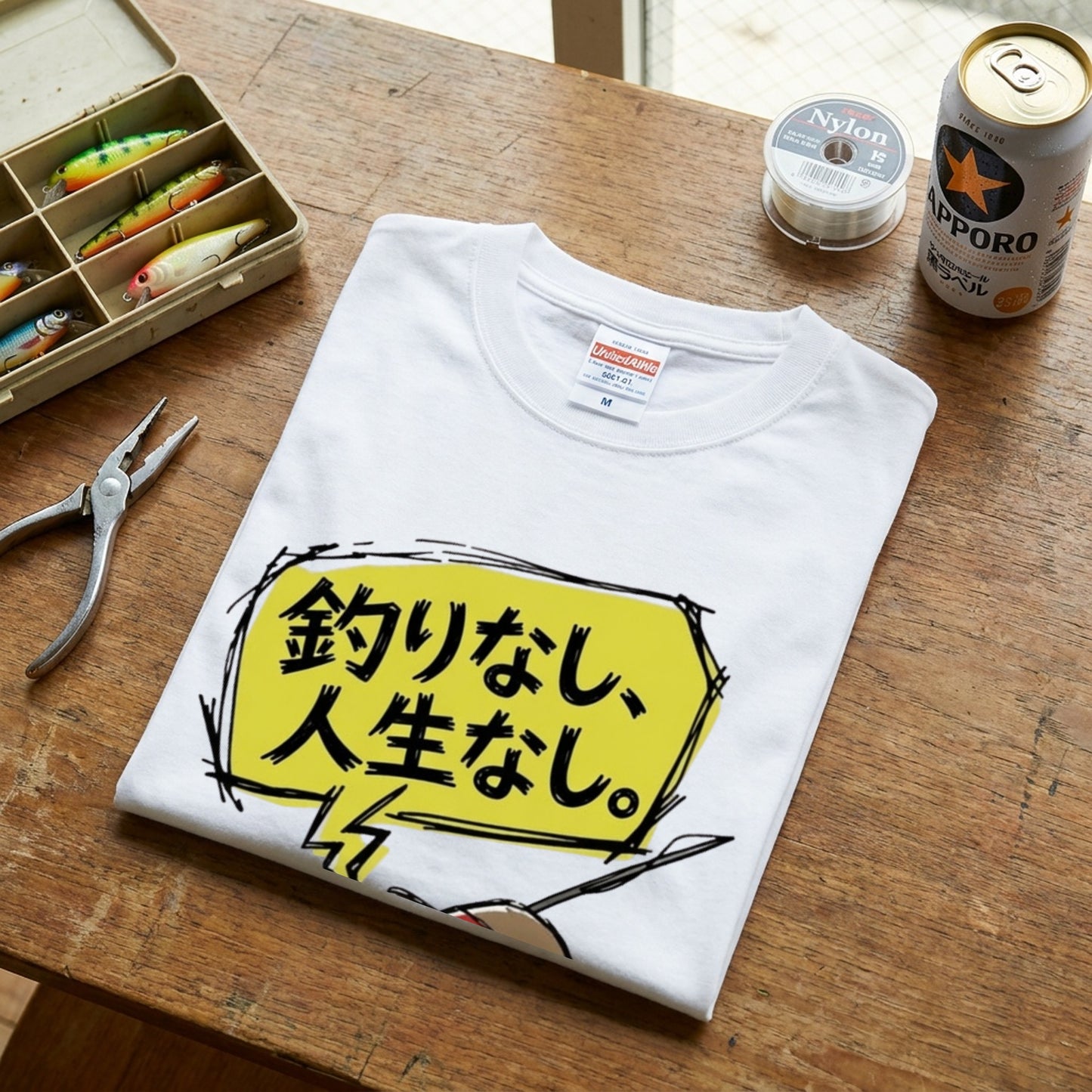 釣りなし、人生なし。Tシャツ | 釣り少年・ルアー・釣りバカ・昭和レトロ・フィッシング・アウトドアに人気